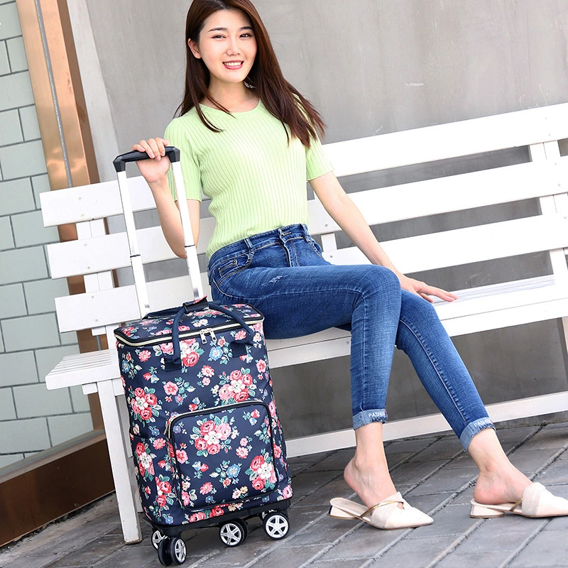 Collapsible Frozen Trolley Bag Travel Cooler Ice Box with Wheel