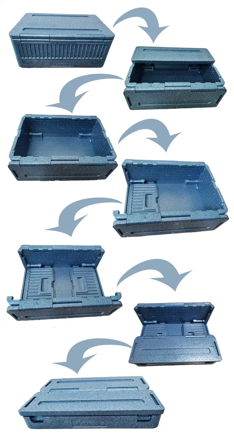 Cold Chain Foldable EPP Foam Flip Box Iceless Insulated Cooler EPP Box