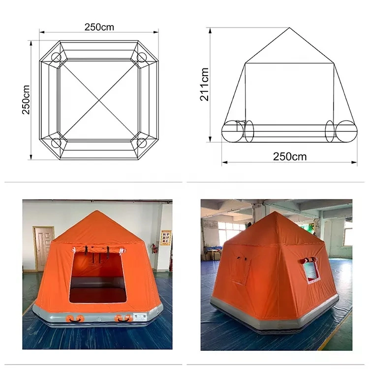 PVC Shoal Family Outdoor Inflatable Floating Camping Water Raft Tent